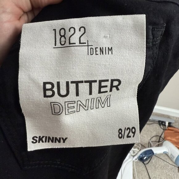 1822 Denim Maternity Skinny Jeans Butter Black Stretch Over Belly Pull On 8/29 - Picture 9 of 10